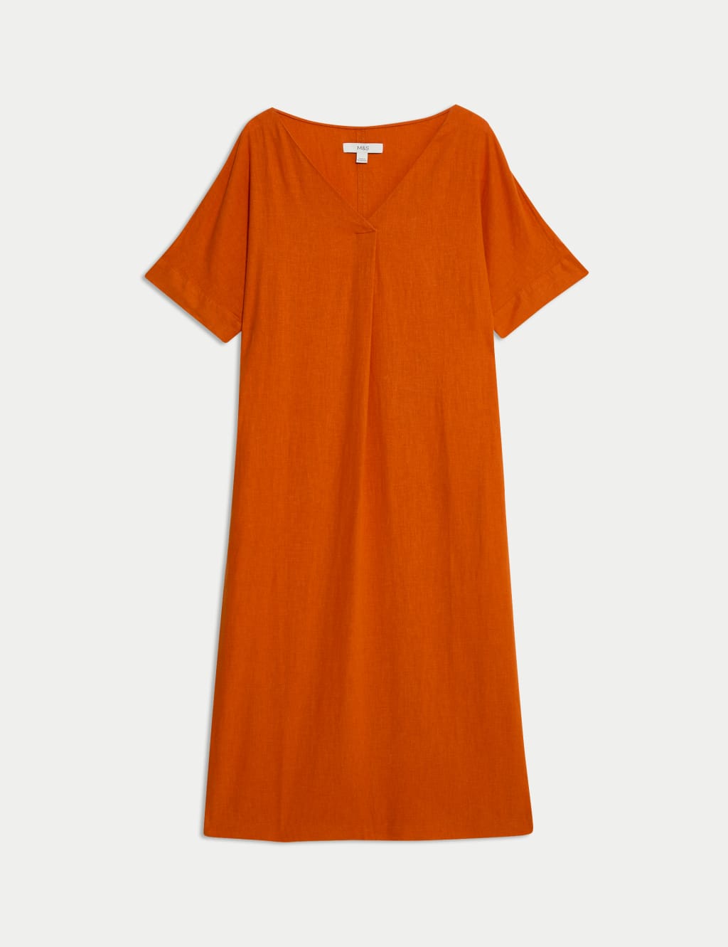Vestido de manga corta escote pico