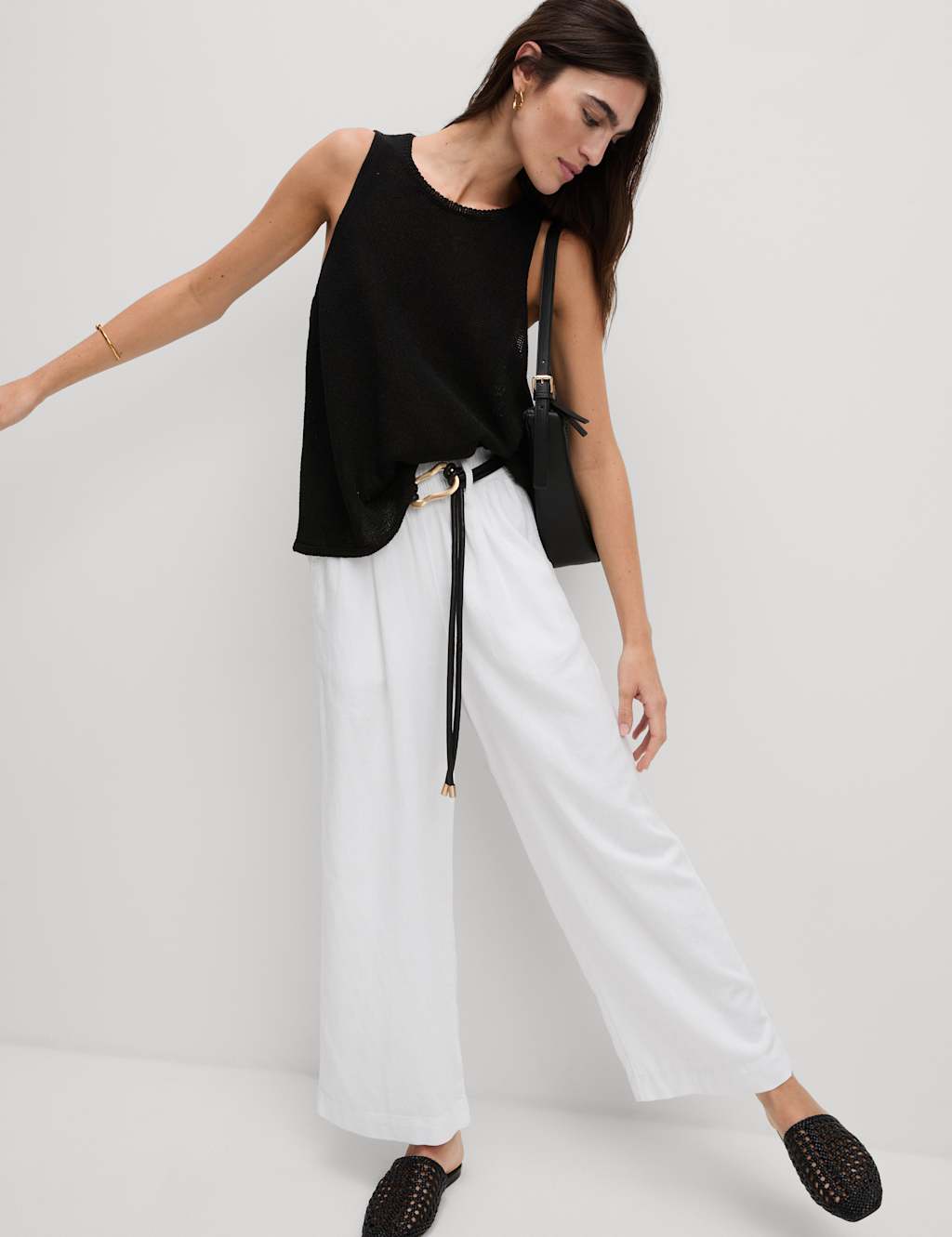 Pantalón pescador de lino viscosa