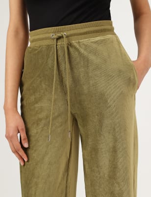 Pantalón jogger de terciopelo wide leg