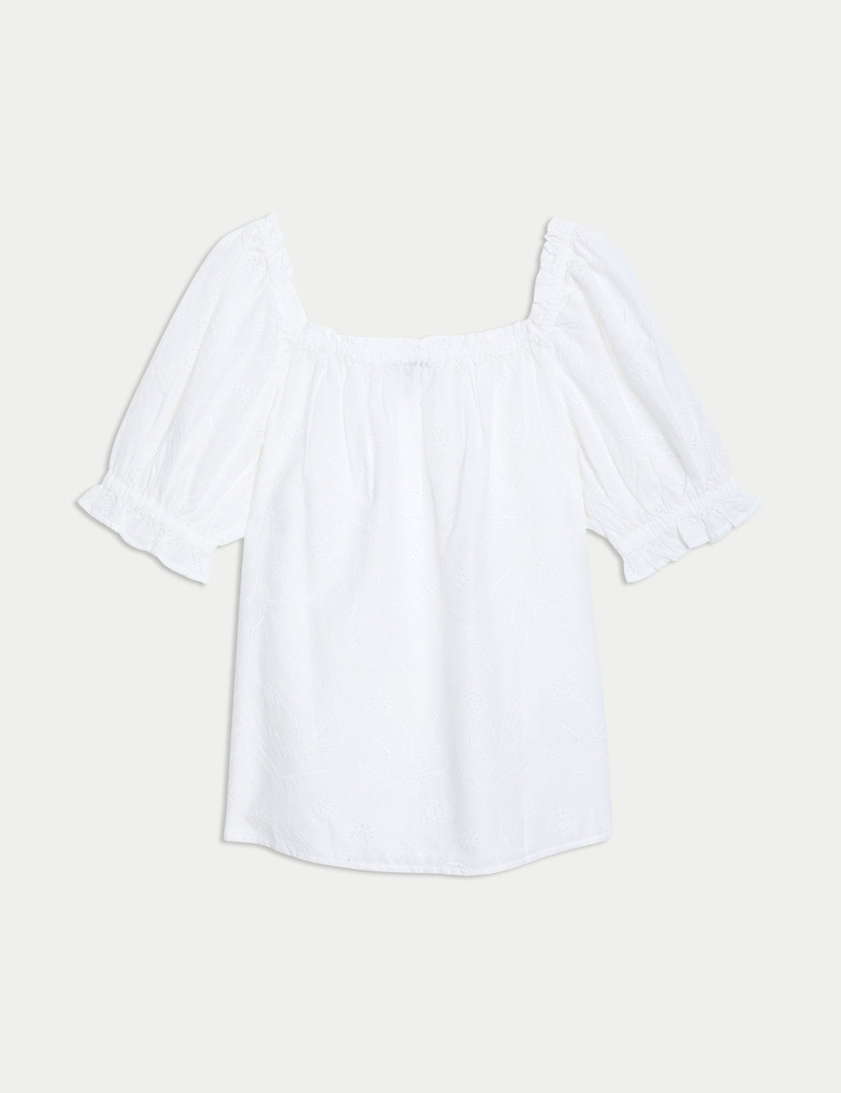 Blusa de manga corta con detalles elásticos