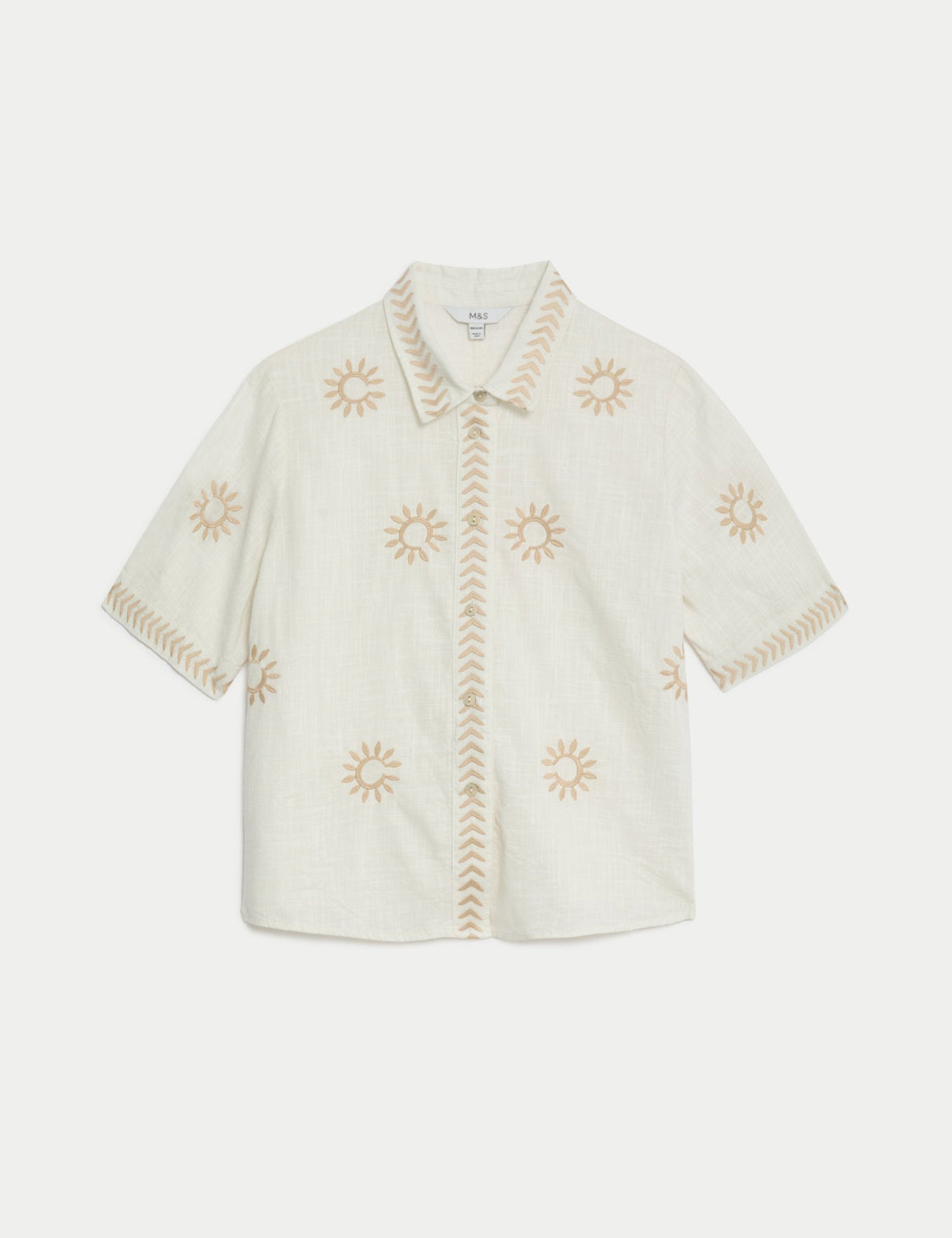 Blusa de manga corta bordada