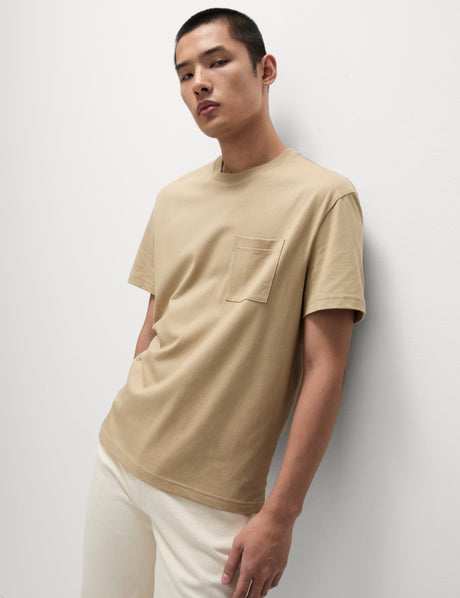 Camiseta de manga corta lisa con bolsillo