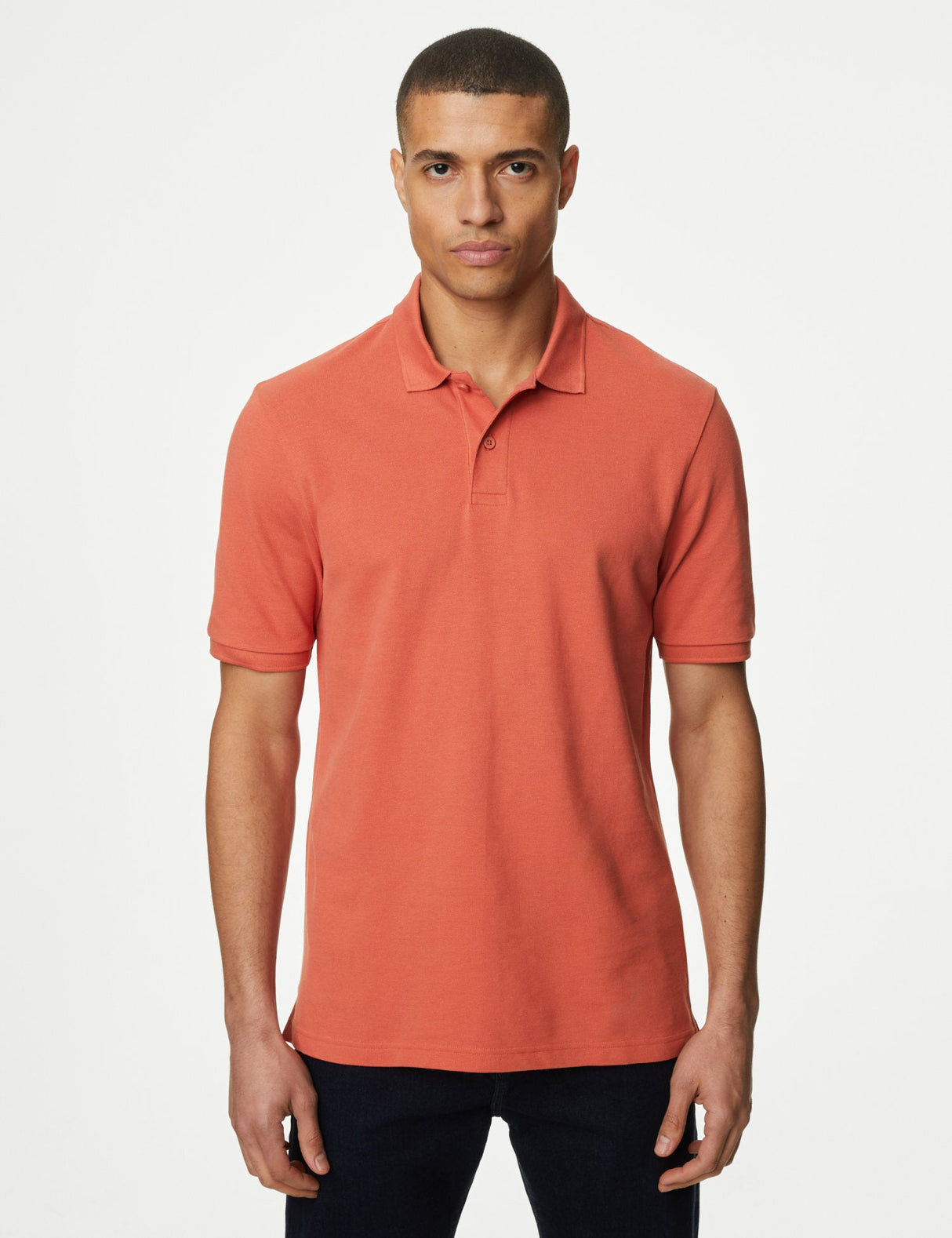 Polo liso manga corta