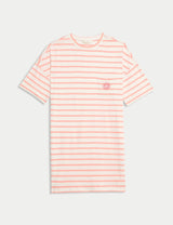 Camisola de manga corta de rayas