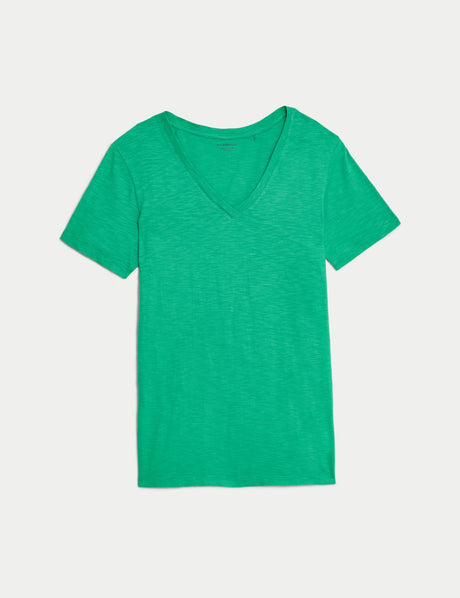 Camiseta de manga corta y cuello pico
