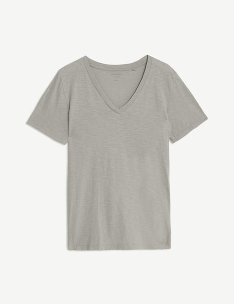 Camiseta de manga corta y cuello pico
