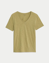 Camiseta de manga corta y cuello pico