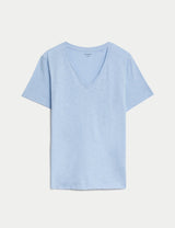 Camiseta de manga corta y cuello pico