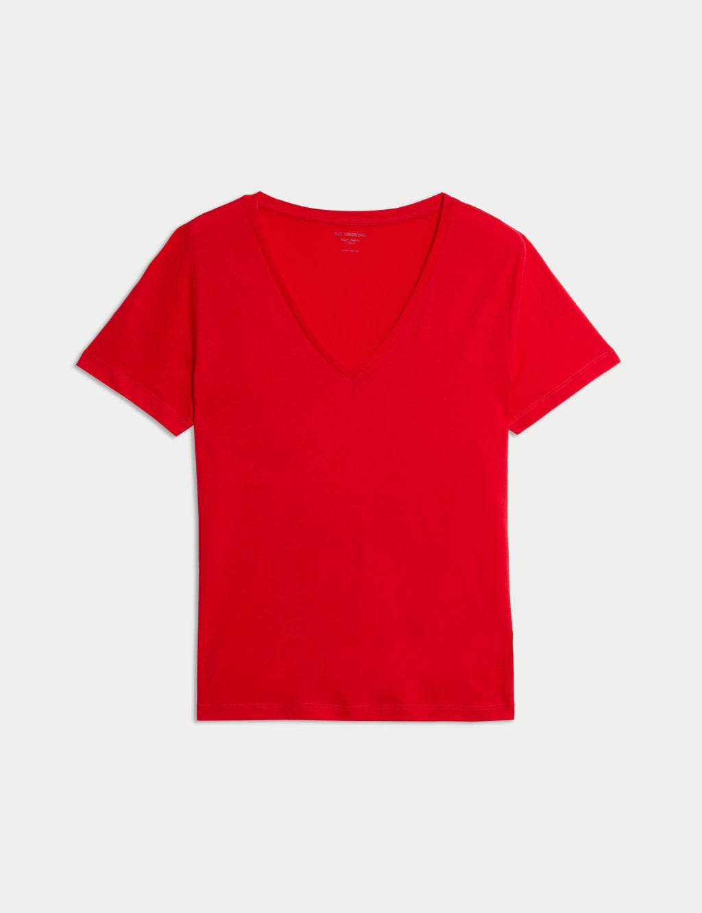 Camiseta básica de manga corta y escote en pico