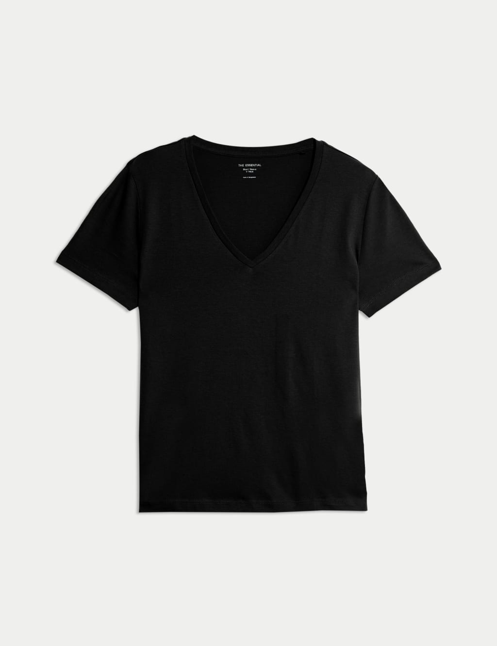 Camiseta básica de manga corta y escote en pico