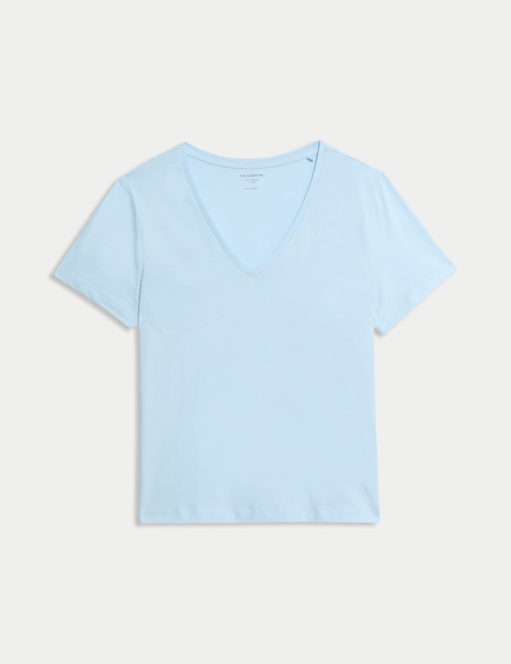 Camiseta básica de manga corta y escote en pico