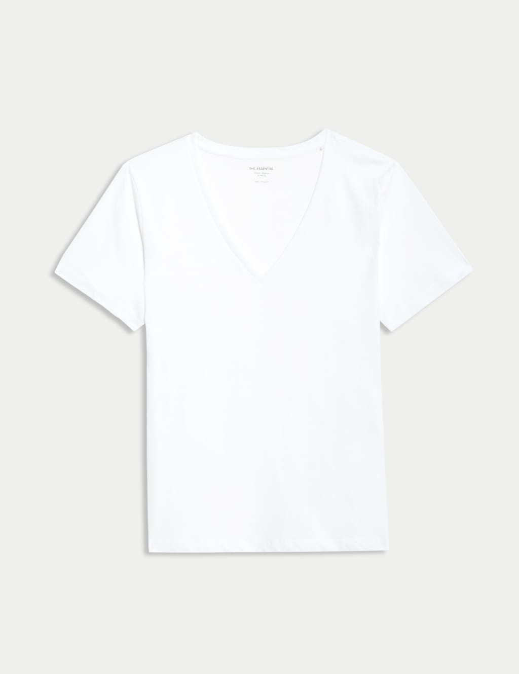 Camiseta básica de manga corta y escote en pico