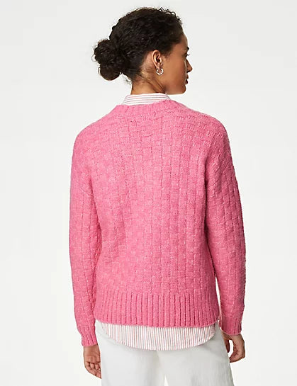 Jersey cuello pico textura