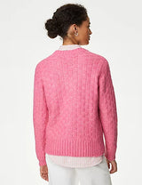 Jersey cuello pico textura