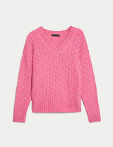 Jersey cuello pico textura