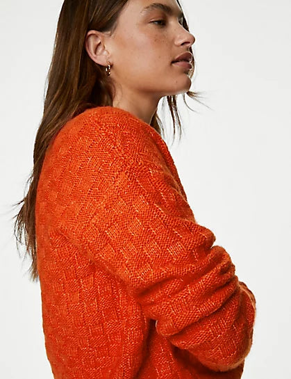 Jersey cuello pico textura