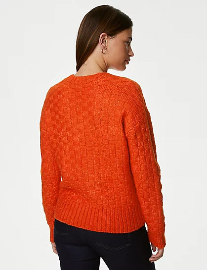 Jersey cuello pico textura