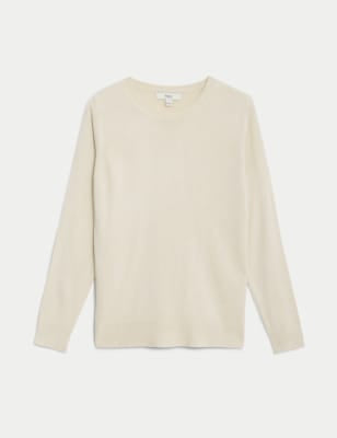 Jersey de cuello redondo de tejido cashmilon