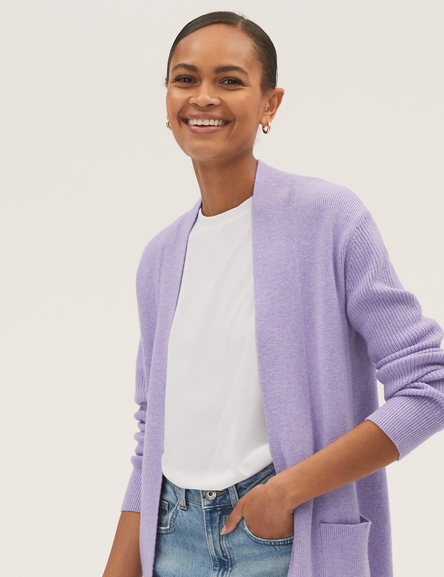 Cardigan con bolsillos