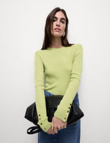 Jersey con detalle de botón en la manga