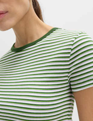 Camiseta de manga corta de rayas slim
