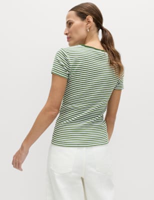 Camiseta de manga corta de rayas slim