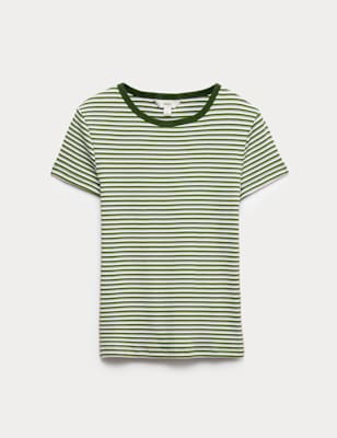 Camiseta de manga corta de rayas slim