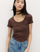 Camiseta de manga corta de rayas slim