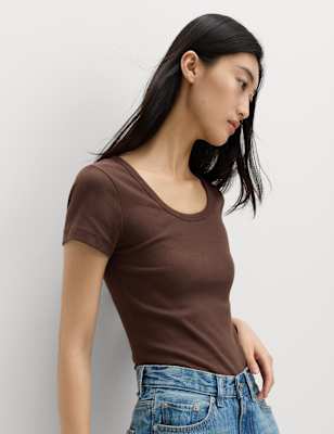 Camiseta de manga corta de rayas slim