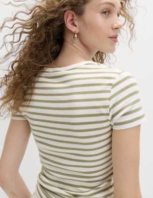 Camiseta de manga corta de rayas slim