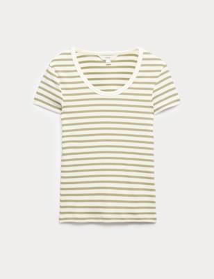 Camiseta de manga corta de rayas slim