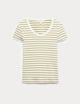 Camiseta de manga corta de rayas slim