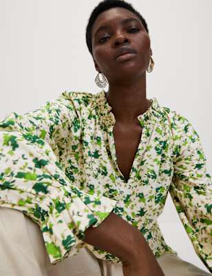 Blusa de manga larga estampada