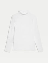 Camiseta básica de manga larga con cuello cisne