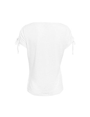 Top de lino con detalle fruncido en el hombro