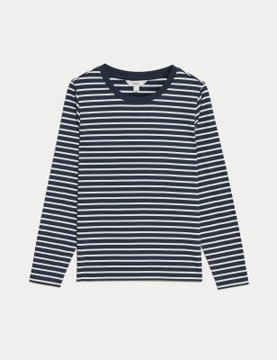 Camiseta básica de manga larga y escote redondo