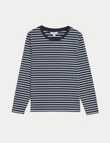 Camiseta básica de manga larga y escote redondo