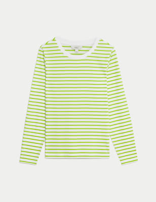 Camiseta básica de manga larga y escote redondo