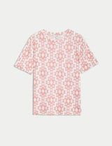 Camiseta básica de manga corta y escorte pico de corte relax