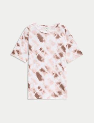 Camiseta básica de manga corta y escorte pico de corte relax