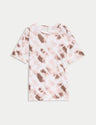 Camiseta básica de manga corta y escorte pico de corte relax