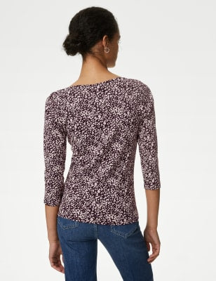 Camiseta de manga semilarga estampada