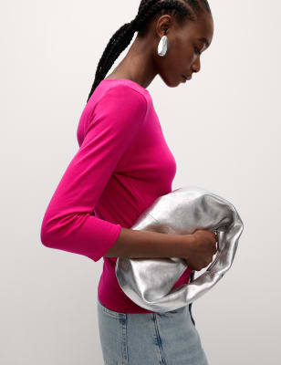 Camiseta de manga semilarga de rayas