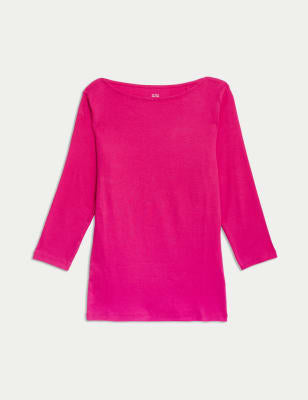 Camiseta de manga semilarga de rayas