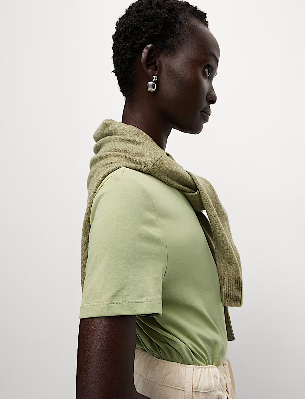 Camiseta de manga corta básica ajustada