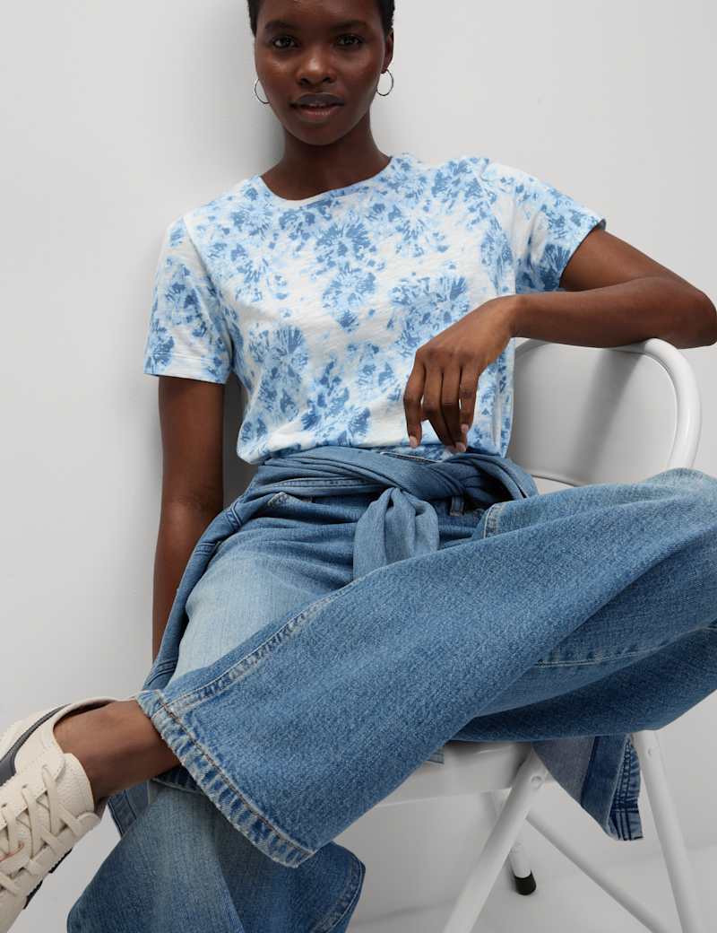 Top de manga corta estampado