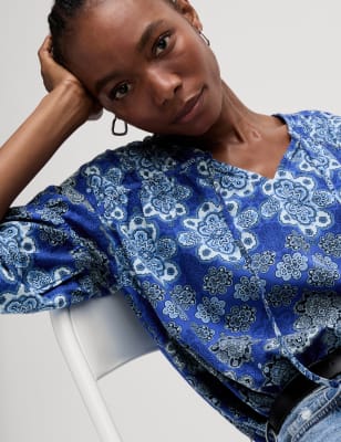 Blusa de algodón de manga larga