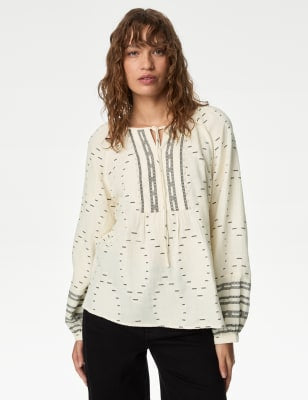 Blusa de manga larga bordada