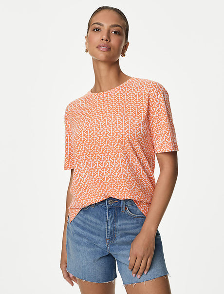 Camiseta estampada de manga corta de estilo relax