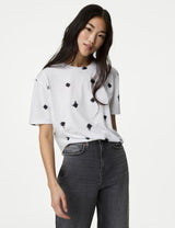 Camiseta estampada de manga corta de estilo relax